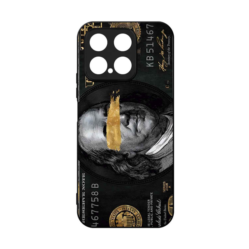 HONOR X5B PLUS - CASE GOMA BILLETE DORADO NEGRO