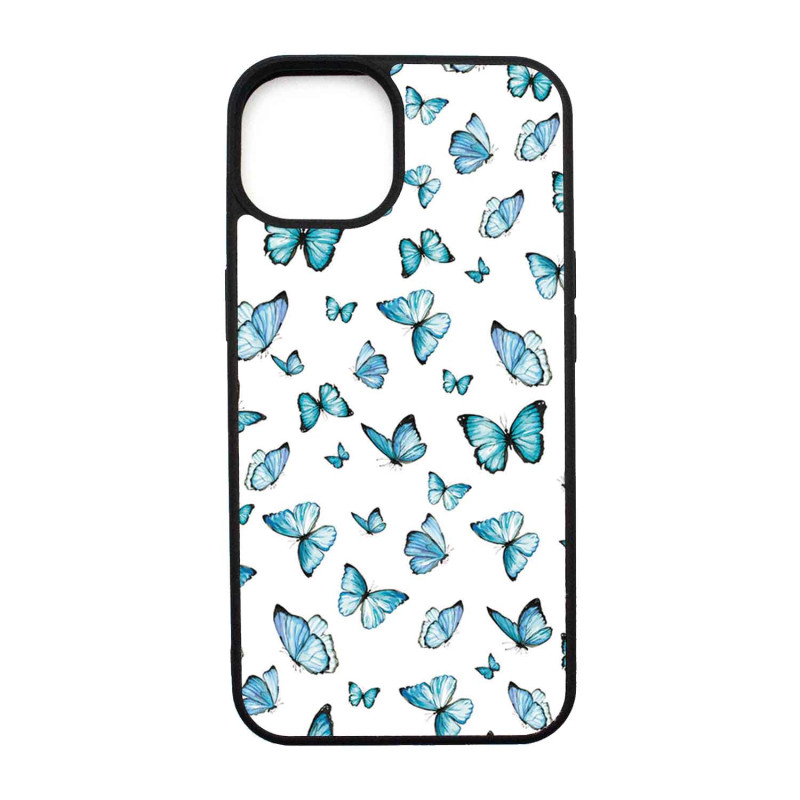 IPHONE 15 - CASE GOMA MARIPOSAS NEGRO