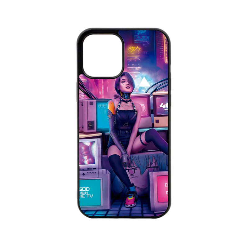 IPHONE 12 MINI - CASE GOMA REINA DEL NEON NEGRO