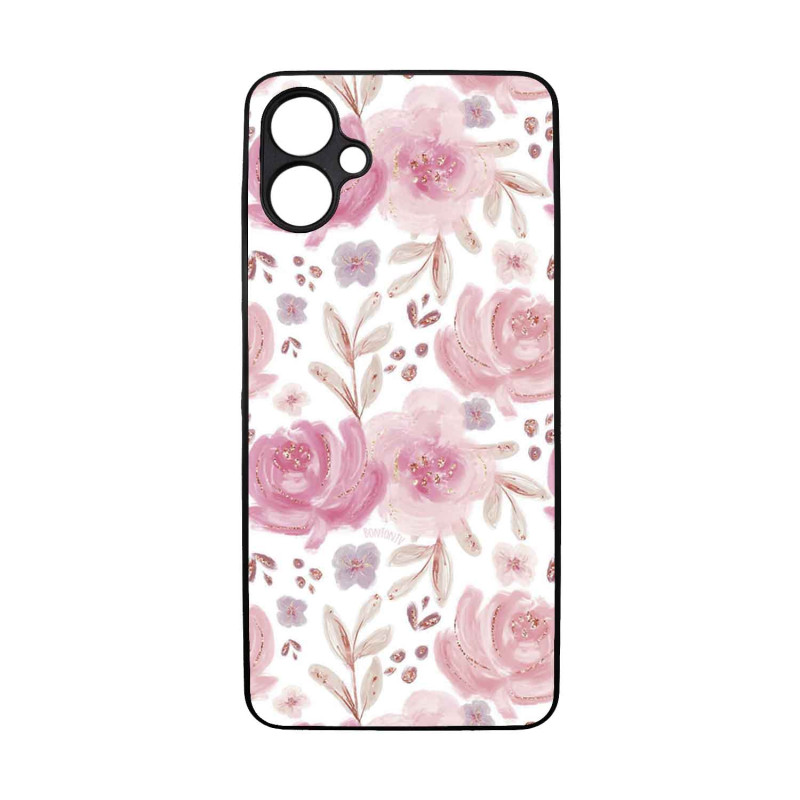 SAMSUNG A06 - CASE GOMA FLORES NEGRO