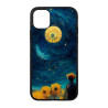 IPHONE 11 PRO - CASE GOMA LUNA Y GIRASOLES NEGRO