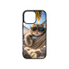 IPHONE 16 PRO MAX - CASE GOMA GATO LENTES NEGRO