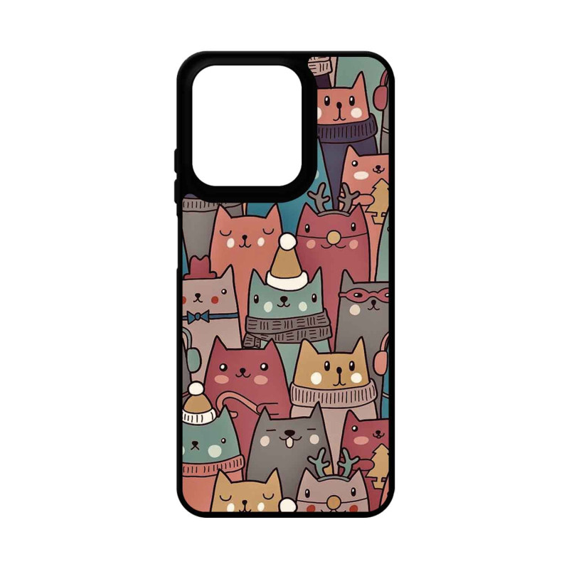 MOTOROLA G15 - CASE GOMA GATITOS NEGRO