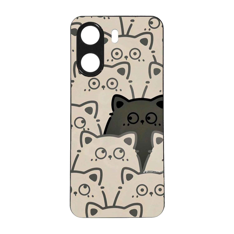 XIAOMI 13C - CASE GOMA GATITOS NEGRO