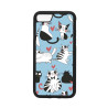 IPHONE 7 IPHONE 8 SE 2020 - CASE GOMA GATITOS CELESTE NEGRO